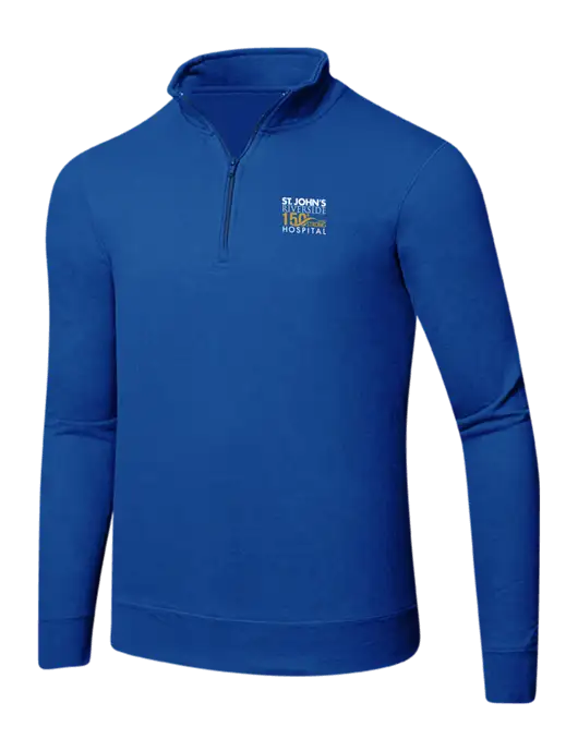 True Royal 8.5 oz Ring Spun 1/4 Zip Pullover Sweatshirt w/St. John's 150+ Logo