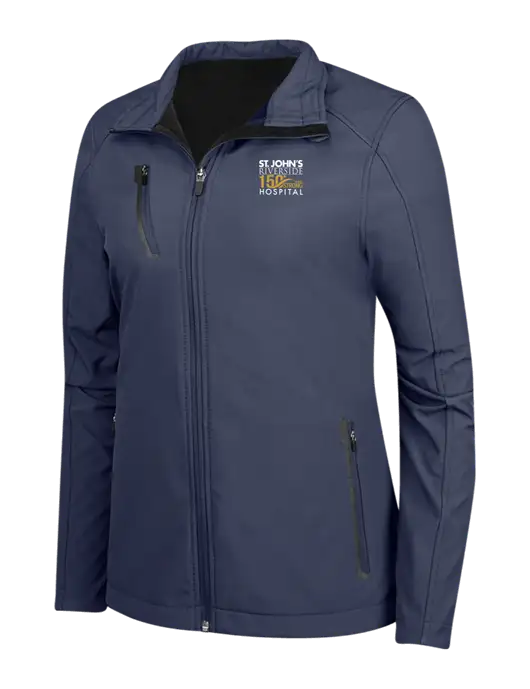 Navy Womens Welded Softshell Jacket w/St. John's 150+ Logo