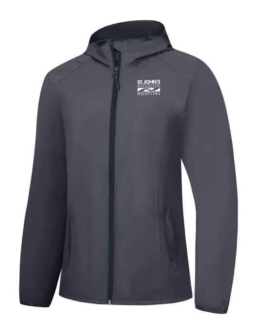 Womens Dark Grey Essential Rain Jacket w/St. John's Riverside Logo