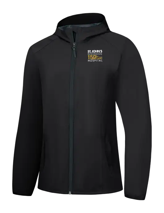 Womens Black Essential Rain Jacket w/St. John's 150+ Logo