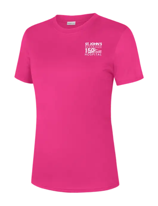   Womens Neon Pink PosiCharge Competitor Tee w/St. John's 150+ Logo