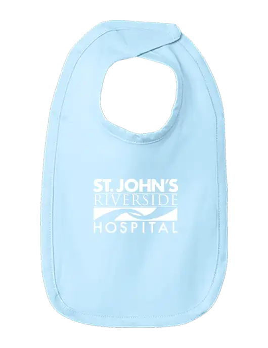 Rabbit Skins Light Blue Infant Premium Jersey Bib w/St. John's Riverside Logo