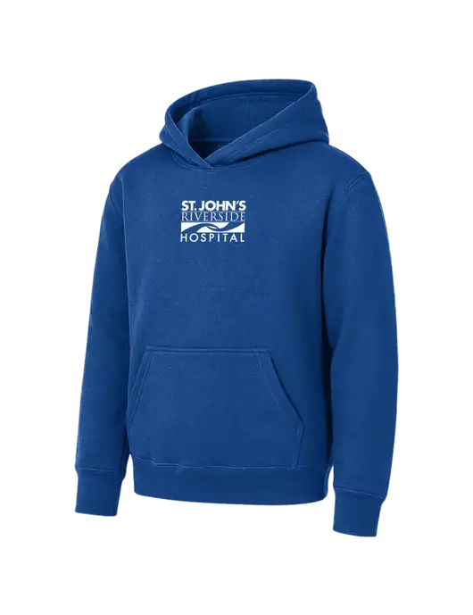 Youth Royal 7.8 oz Pullover Hooded Sweatshirt w/St. John's Riverside Logo