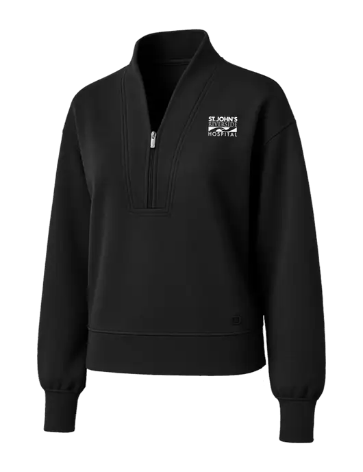 OGIO Womens Black Transcend 1/4-Zip w/St. John's Riverside Logo