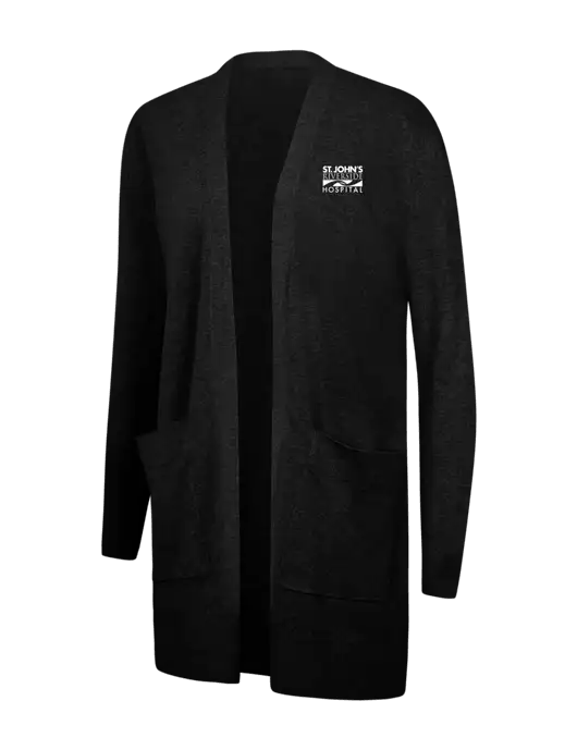Mercer+Mettle Womens Black Open Front Cardigan Sweater w/St. John's Riverside Logo