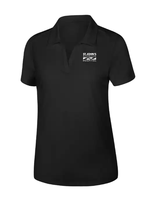 Black Womens PosiCharge Tri-Blend Wicking Polo w/St. John's Riverside Logo