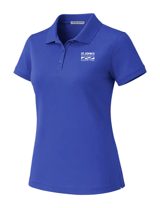 All Cotton Womens Dark Royal Polo w/St. John's Riverside Logo