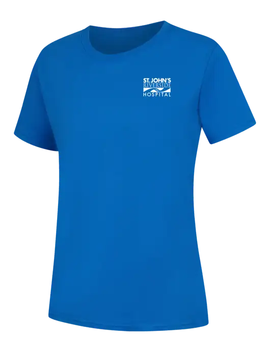 Womens Royal Blue Core Blend Tee w/St. John's Riverside Logo