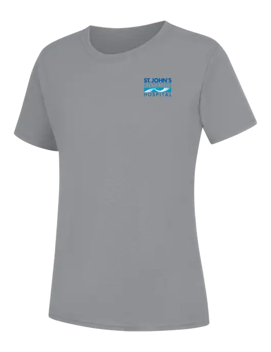 Womens Light Grey Heather Core Blend Tee w/St. John's Riverside Logo