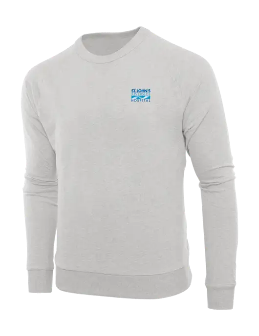 Allmade Granite Grey Heather Organic French Terry Crewneck Sweatshirt w/St. John's Riverside Logo