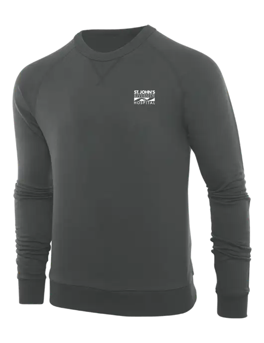 Allmade Charcoal Grey Organic French Terry Crewneck Sweatshirt w/St. John's Riverside Logo