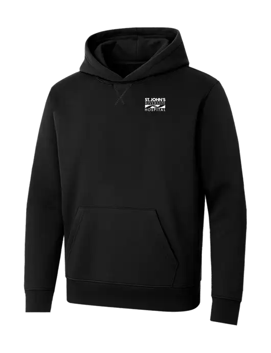 Allmade Deep Black Organic French Terry Pullover Hoodie w/St. John's Riverside Logo