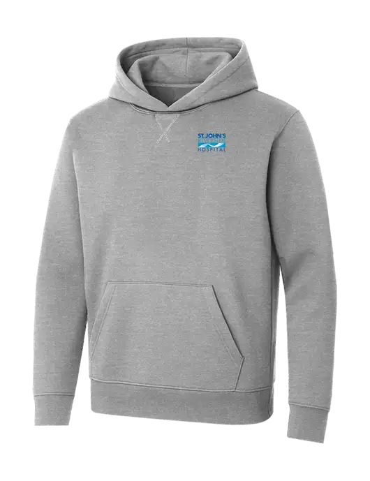 Allmade Granite Grey Heather Organic French Terry Pullover Hoodie w/St. John's Riverside Logo