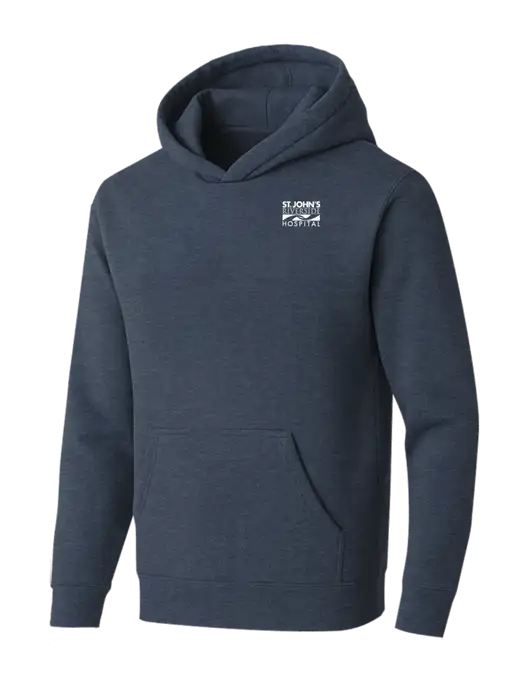 BELLA+CANVAS Heather Navy Sponge Fleece Pullover Hoodie w/St. John's Riverside Logo