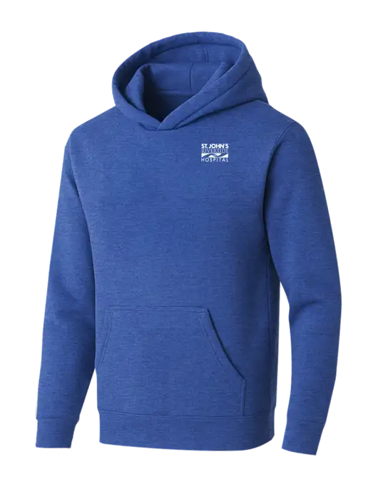 BELLA+CANVAS Heather Royal Sponge Fleece Pullover Hoodie w/St. John's Riverside Logo