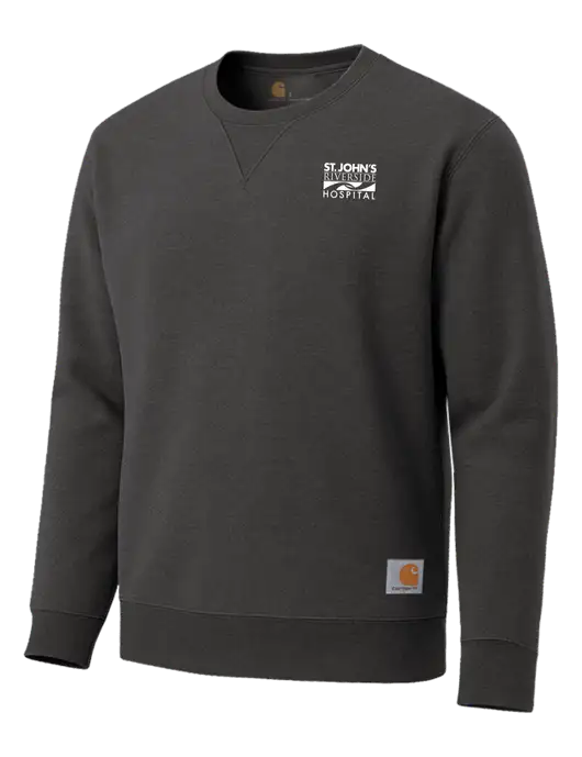 Carhartt Dark Grey Heather Midweight Crewneck Sweatshirt w/St. John's Riverside Logo