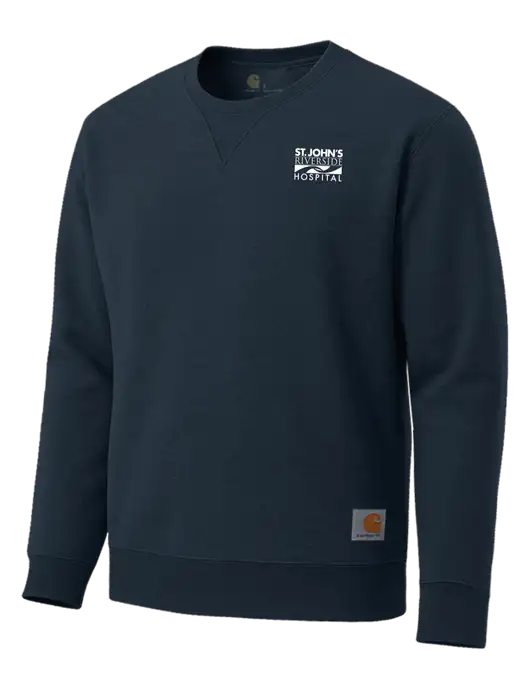 Carhartt Navy Midweight Crewneck Sweatshirt w/St. John's Riverside Logo