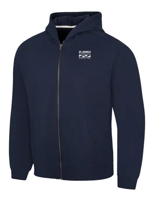 Navy Re-Fleece Full-Zip Hoodie w/St. John's Riverside Logo