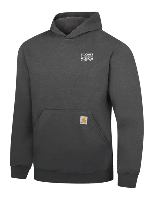 Carhartt Dark Grey Heather Midweight Hooded Sweatshirt w/St. John's Riverside Logo