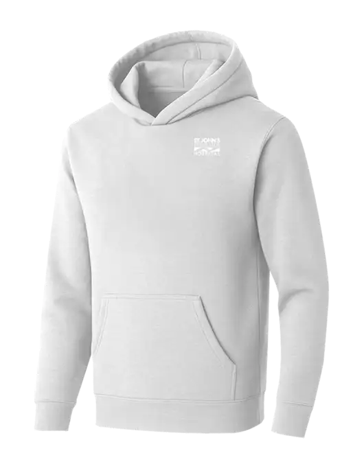 BELLA+CANVAS Medium Light Grey Sponge Fleece Pullover Hoodie w/St. John's Riverside Logo