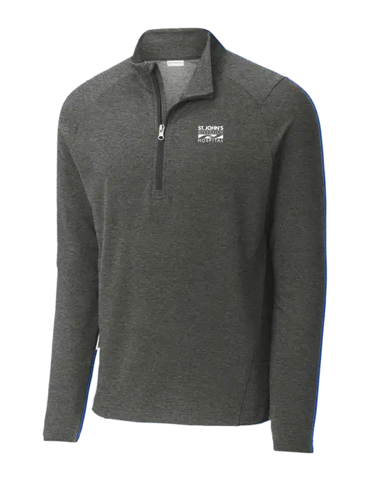 Sport-Wick Flex Fleece Dark Grey Heather 1/4-Zip w/St. John's Riverside Logo