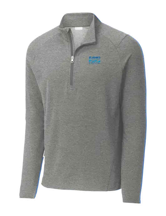 Sport-Wick Flex Fleece Light Grey Heather 1/4-Zip w/St. John's Riverside Logo