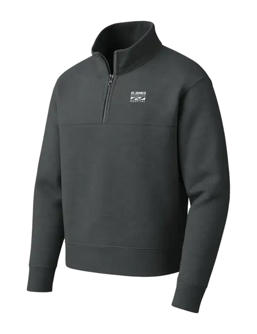 Mercer+Mettle Dark Grey Linear Texture Quarter Zip w/St. John's Riverside Logo