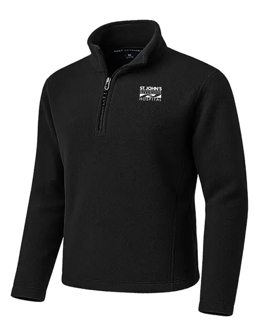 Black Fleece 1/4-Zip Pullover w/St. John's Riverside Logo
