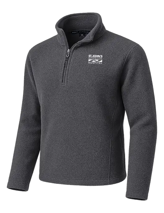 Dark Grey Fleece 1/4-Zip Pullover w/St. John's Riverside Logo