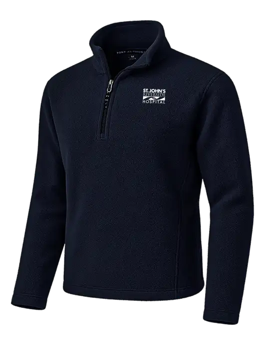 Navy Fleece 1/4-Zip Pullover w/St. John's Riverside Logo