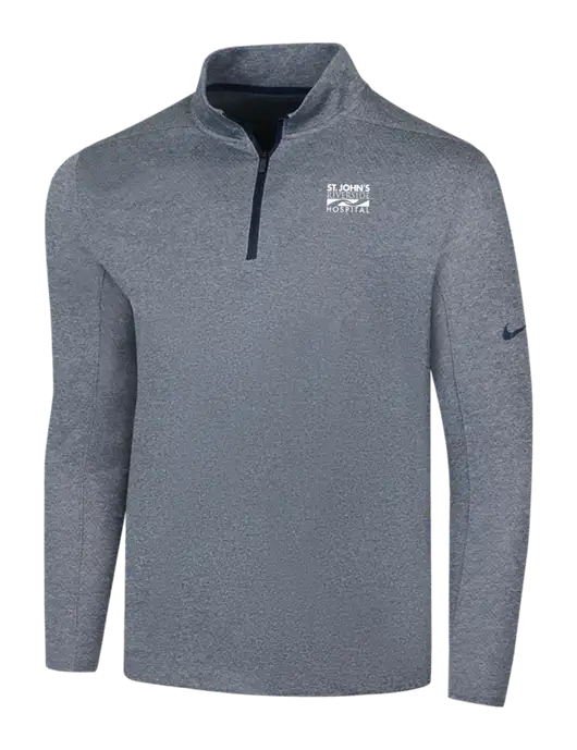 NIKE Navy Heather Dry 1/2 Zip Cover-Up w/St. John's Riverside Logo