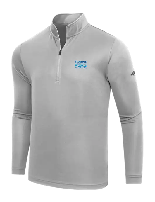 Adidas Medium Grey  Lightweight Quarter Zip Pullover w/St. John's Riverside Logo