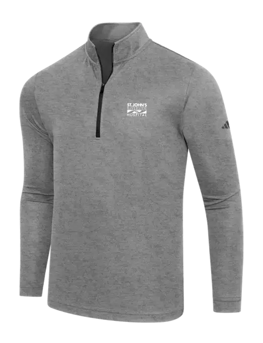 Adidas Black Heather  Lightweight Quarter Zip Pullover w/St. John's Riverside Logo