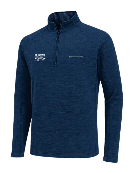 Vineyard Vines Dark Navy Heather Sankaty Quarter-Zip Pullover
 w/St. John's Riverside Logo
