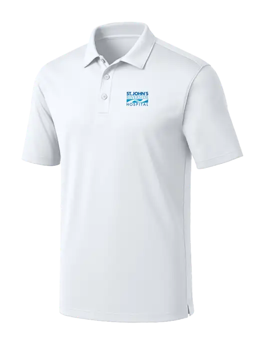 White Silk Touch Performance Polo w/St. John's Riverside Logo