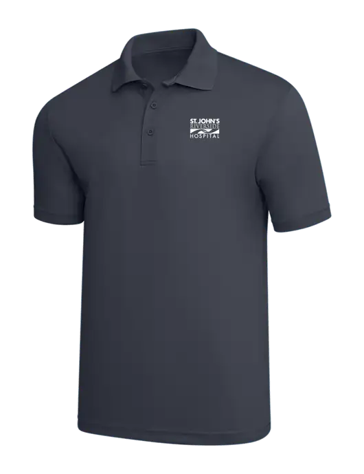 Dark Grey PosiCharge RacerMesh Polo w/St. John's Riverside Logo