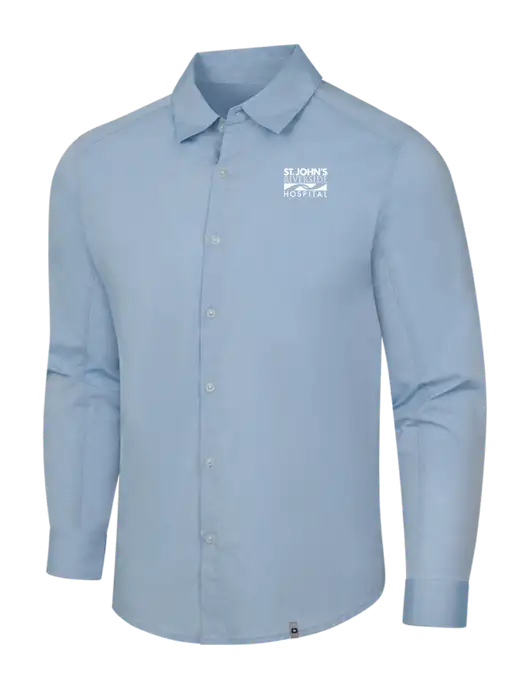 OGIO Light Blue Commuter Woven Shirt w/St. John's Riverside Logo