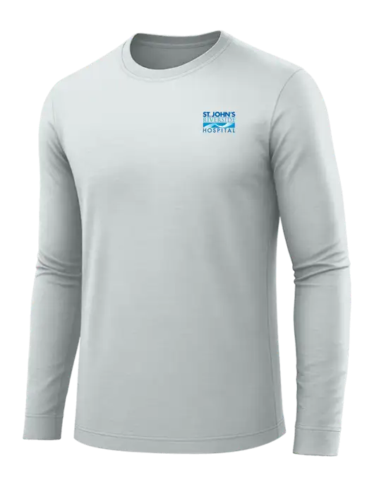 Long Sleeve Light Grey PosiCharge Competitor Tee w/St. John's Riverside Logo