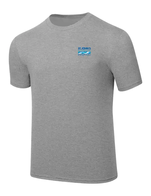 Simply Soft Heathered Light Grey 4.5oz  Poly/Combed Ring Spun Cotton T-Shirt w/St. John's Riverside Logo