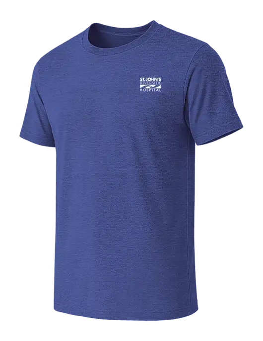 BELLA+CANVAS Heather Royal CVC Short Sleeve Tee w/St. John's Riverside Logo