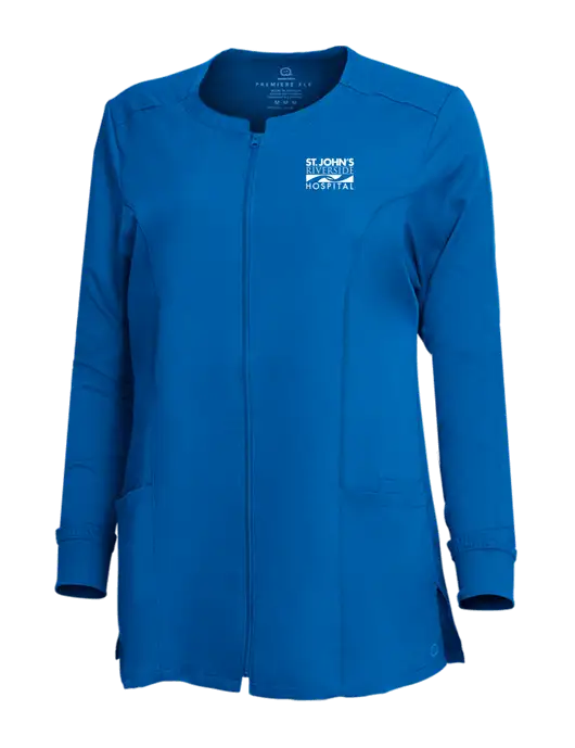 Wink Royal Womens Premiere Flex Full-Zip Scrub Jacket w/St. John's Riverside Logo