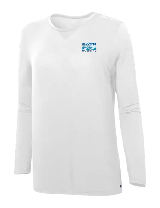 Wink White Womens Long Sleeve Layer Tee w/St. John's Riverside Logo
