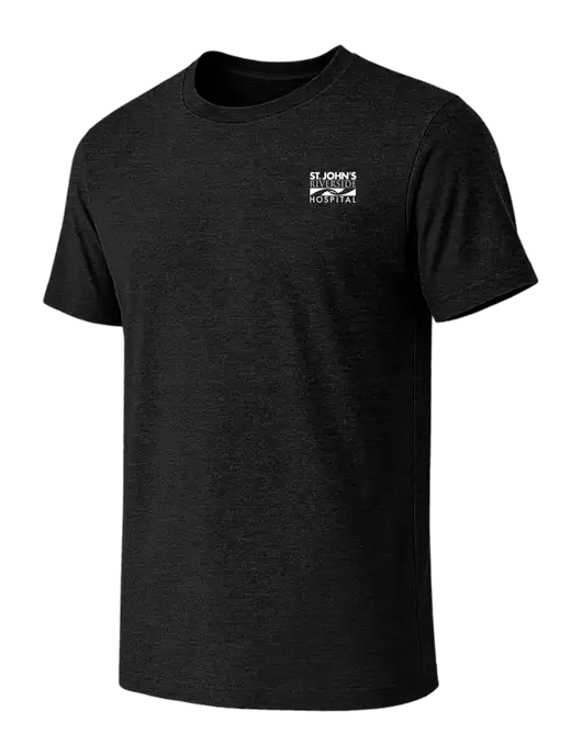 BELLA+CANVAS Black Heather CVC Short Sleeve Tee w/St. John's Riverside Logo