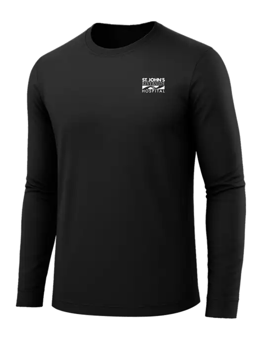 Long Sleeve Black PosiCharge Competitor Tee w/St. John's Riverside Logo