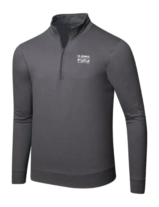 Charcoal 8.5 oz Ring Spun 1/4 Zip Pullover Sweatshirt w/St. John's Riverside Logo