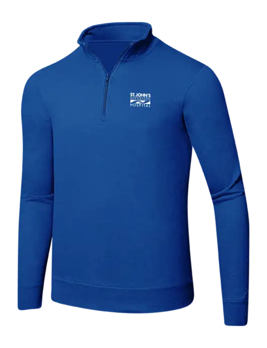 True Royal 8.5 oz Ring Spun 1/4 Zip Pullover Sweatshirt w/St. John's Riverside Logo