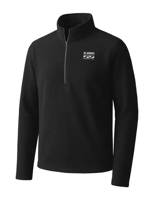 Black Microfleece 1/2 Zip Pullover w/St. John's Riverside Logo