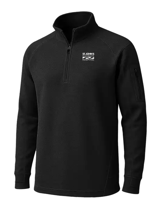 Black Tech Fleece 1/4 Zip Pullover w/St. John's Riverside Logo