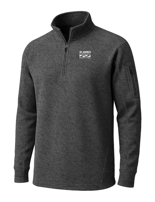Graphite Heather Tech Fleece 1/4 Zip Pullover w/St. John's Riverside Logo