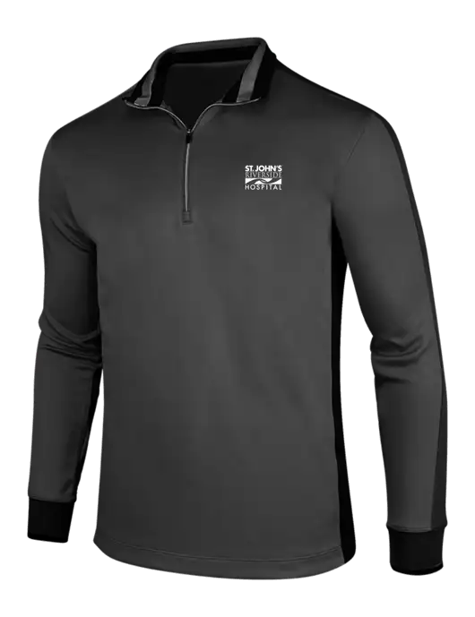NIKE Anthracite Heather/Black Dry-Fit 1/2 Zip Cover-Up w/St. John's Riverside Logo